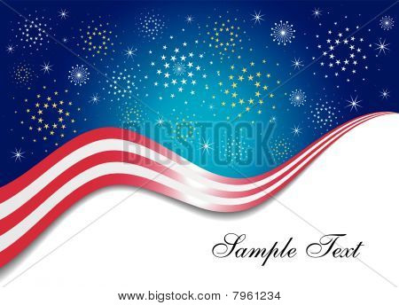 Sfondo patriottico di fuochi d'artificio