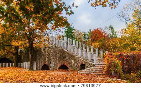 Park scene on Ljubljana castle, Slovenia