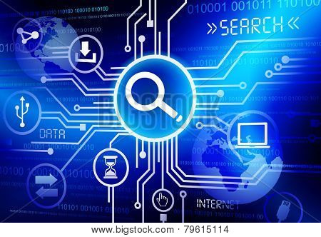 Internet network with searching icon vector