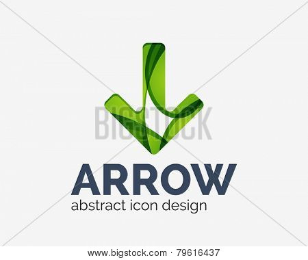 Clean moden wave design arrow company logo, business icon made of overlapping elements
