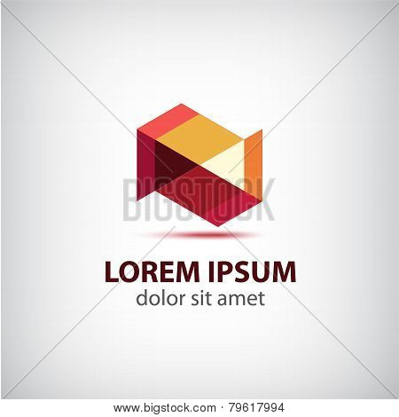 vector crystal abstract icon, logo