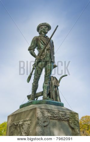 Minuteman standbeeld in Concord, MA