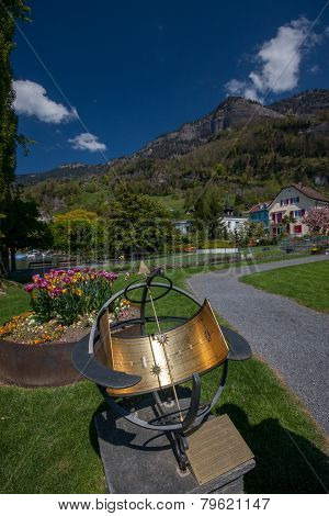 Zodiacal Sundial At Park In Vitznau