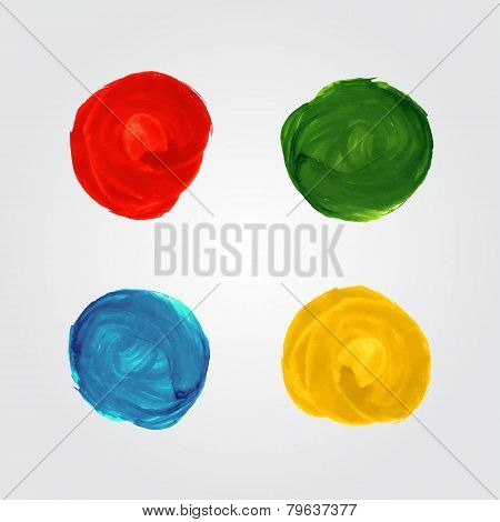 Watercolor circle splash bright elements