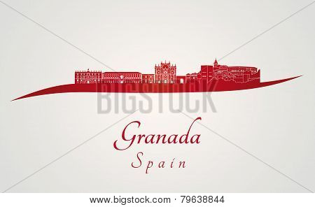 Granada Skyline In Red