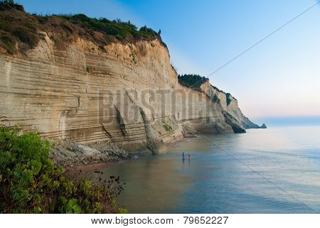 Loggas Beach (peroulades Beach, Sunset Beach) Corfu Island, Greece