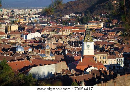 The Council House Clock Tower In Brasov, Romania