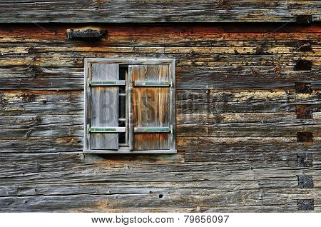 Window of a wooden house