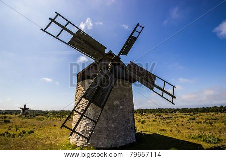 Windmills in a Field