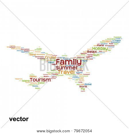 Vector concept or conceptual abstract travel or tourism word clo