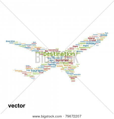 Vector concept or conceptual abstract travel or tourism word clo