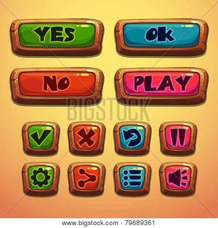 Set of cartoon buttons