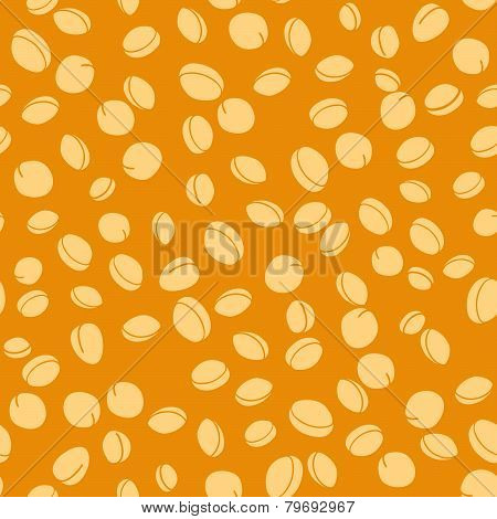 Bright Orange Seamless Pattern with Yellow Apricots.