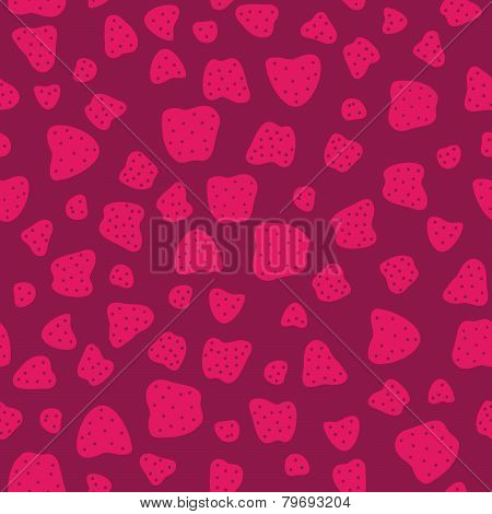 Pink red Seamless Pattern with Strawberries. Sweet magenta.