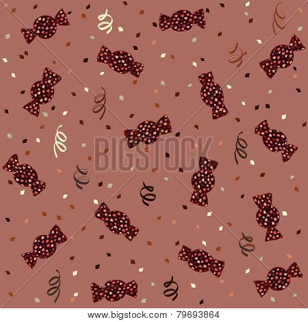 Sweet candies. Seamless birthday pattern.