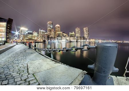 at the Boston harbor and theFinancial District