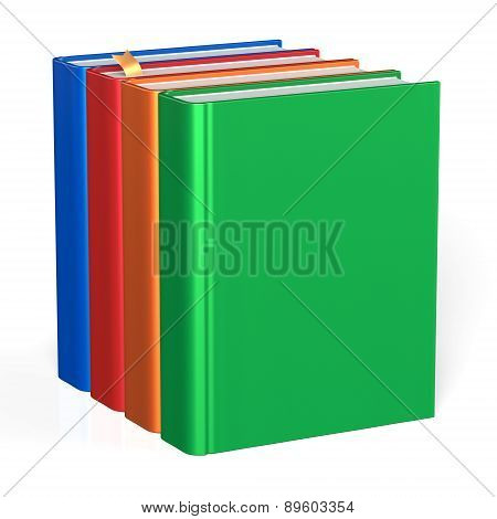 Books Textbooks Four Blank Educational Colorful Icon