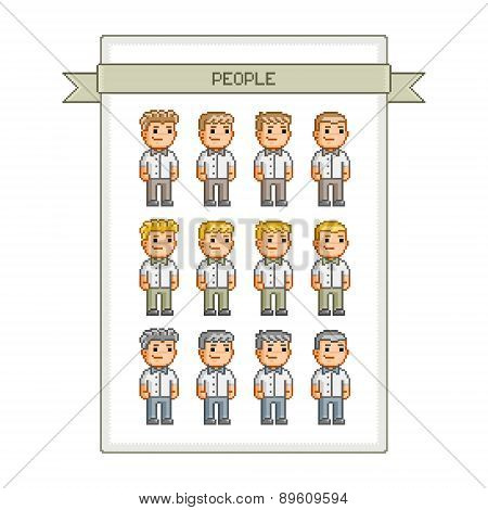 Pixel art collection hipsters