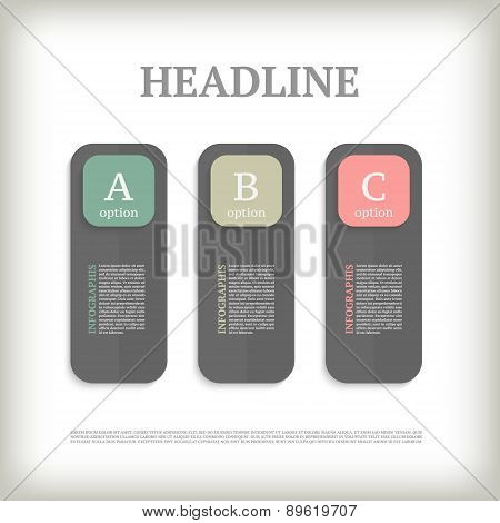 Infographics design template. Business concept with 3 options.