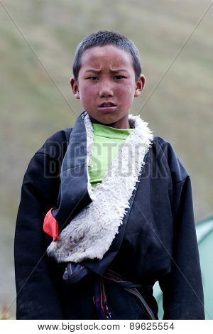 Tibetan boy in Dolpo, Nepal