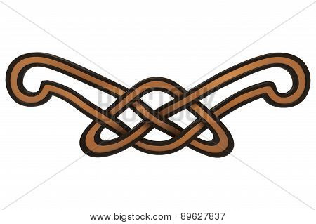 Celtic leather and copper ornament
