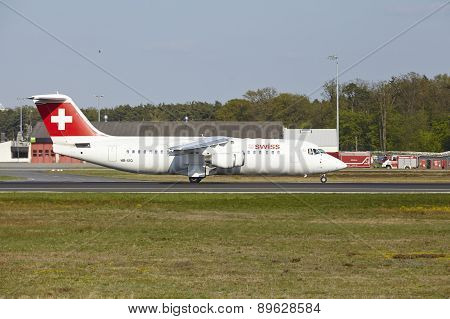 Frankfurt Airport - Avro Rj100 Of Swiss International Air Lines Takes Off