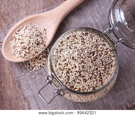 quinoa on the wooden desk