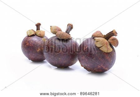 Mangosteen fruit isolated on white background