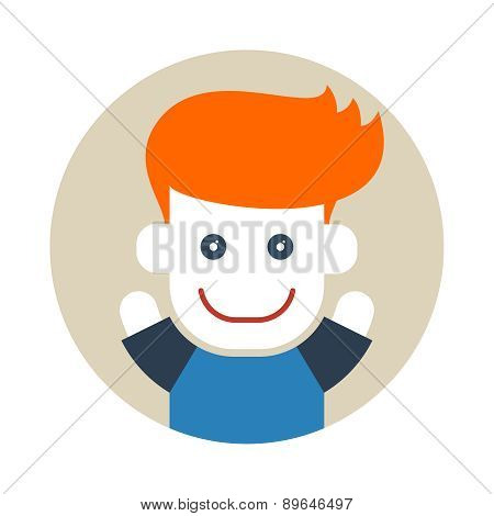 Flat style red-haired boy