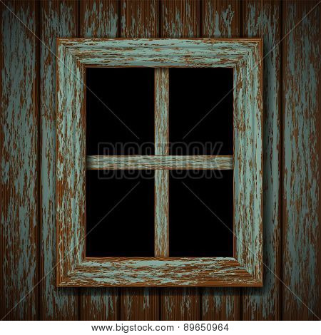 Wooden Window Of An Old Abandoned Building