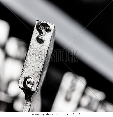 question mark on an antique typewriter. symbolic photo for questions and answers
