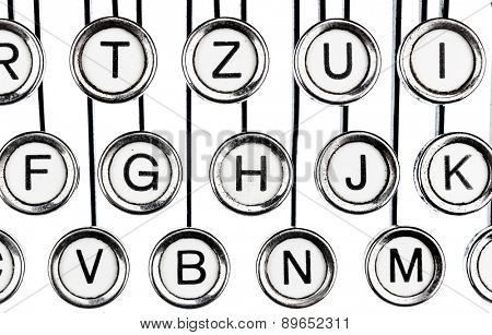 an old typewriter keyboard. symbolic photo for communication in former times