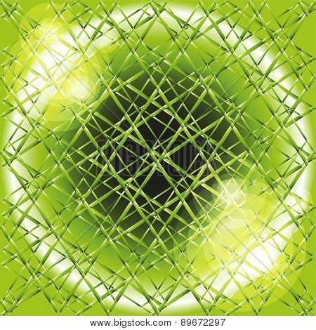 Explosion circle light dots, Abstract background in grid of green