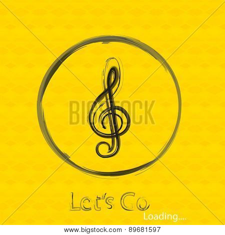 Music notes on white background, easy editable