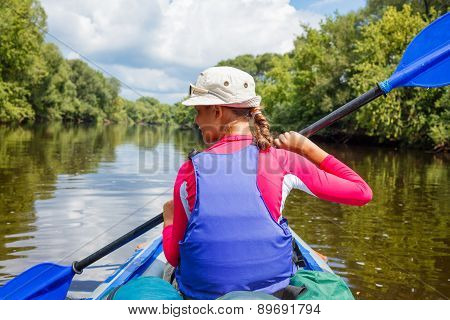Girl kayaking