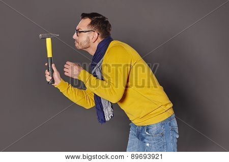 Man with hammer