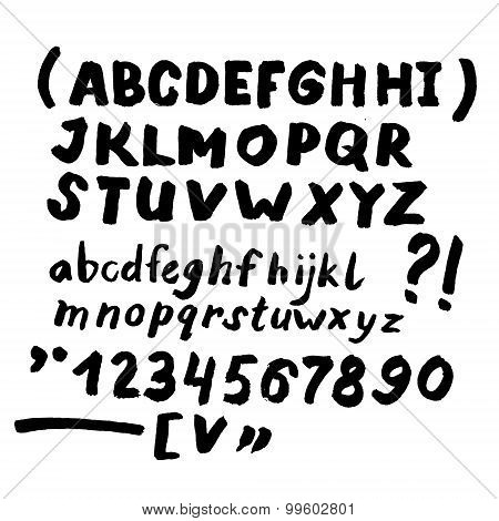 Hand drawn brush stroke font