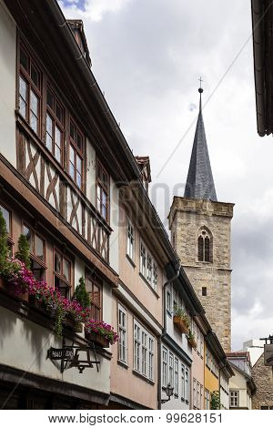Kraemberbruecke and Roter Turm in Erfurt