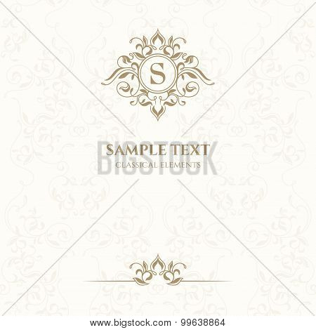 Template Classic Cards With Monogram.