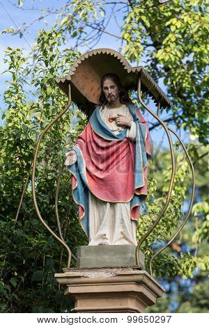 PODSTOLICE, POLAND - JULY 21, 2015:  Old Wayside shrine in Podstolice near Cracow. Poland