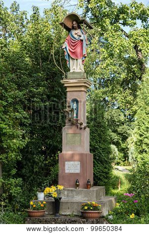 PODSTOLICE, POLAND - JULY 21, 2015:  Old Wayside shrine in Podstolice near Cracow. Poland