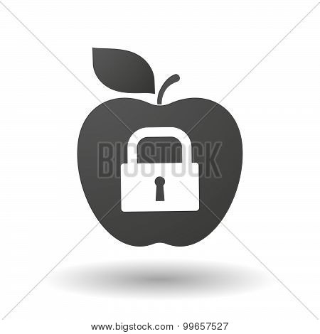 Apple Icon With A Closed Lock Pad