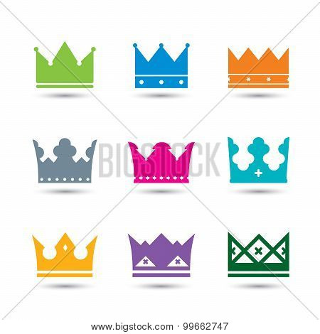 Set Vector Color Crowns