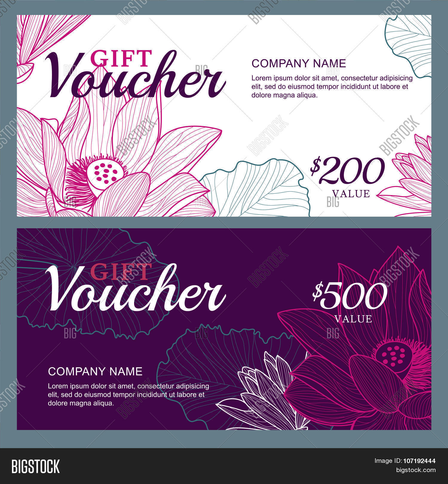 Vector Gift Voucher Vector & Photo (Free Trial) Bigstock
