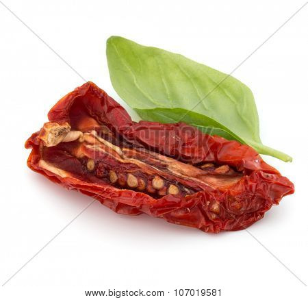 Dried tomatoes isolated on white background cutout
