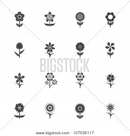Flower icons set