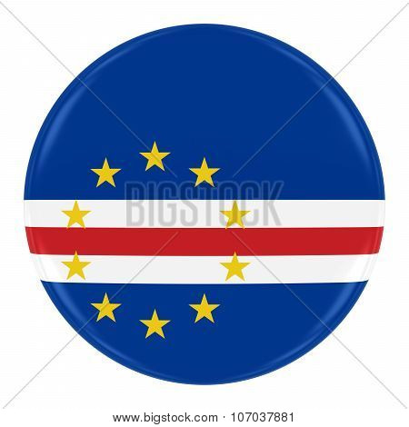 Cabo Verdean Flag Badge - Flag Of Cape Verde Button Isolated On White