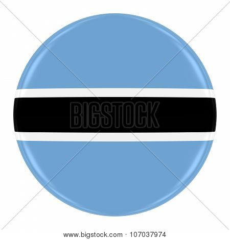 Botswanan Flag Badge - Flag Of Botswana Button Isolated On White