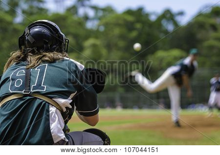 Baseball Pitcher And Catcher