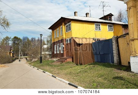Old Wooden Two Story House In Gorodets